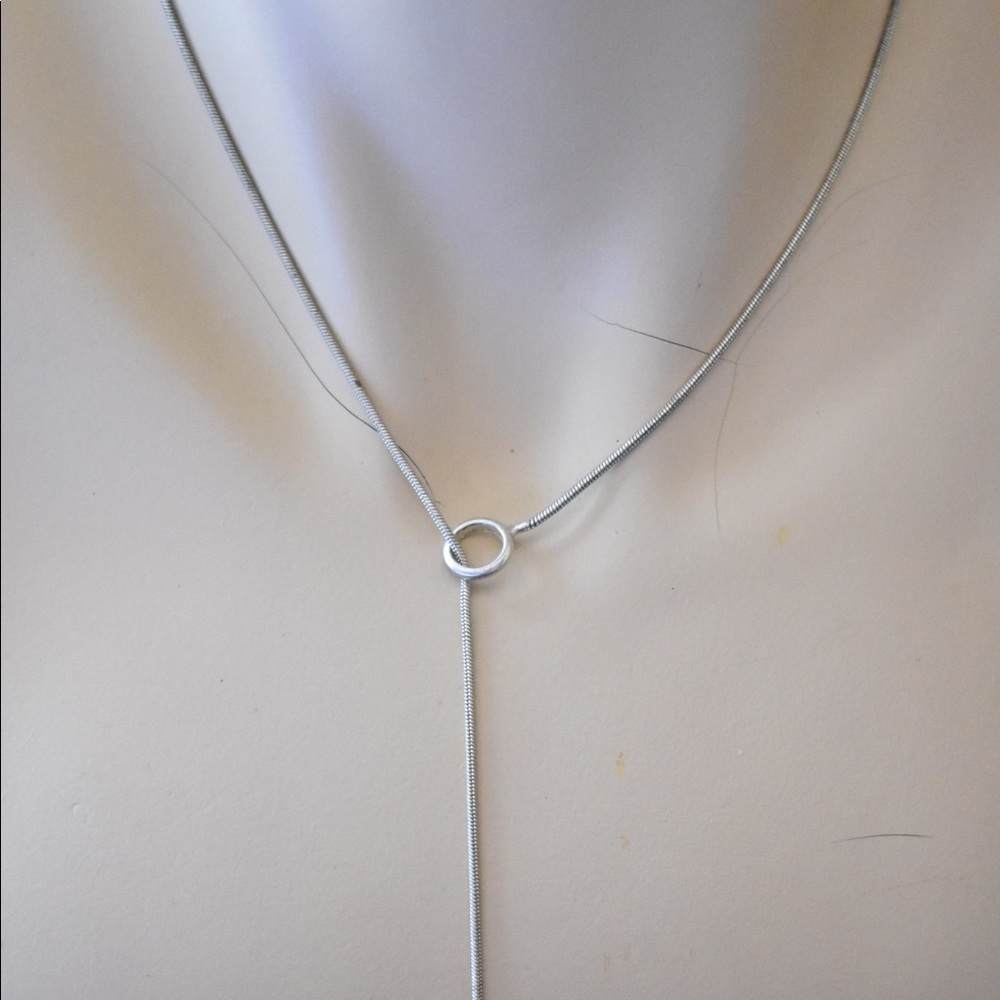 Rhinestone Lariat Y Shape Minimalist Necklace - Picture 2 of 5